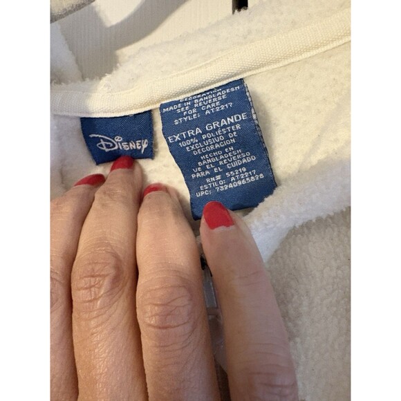 Vintage Disney Grumpy Fleece Hoodie Pullover XL Snow White Dwarf Sherpa Cream - Picture 3 of 11